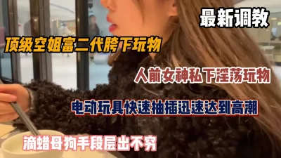 富二代调教顶级胯下玩物，现役空姐人前女神私下却很淫荡（简阶有惊喜）